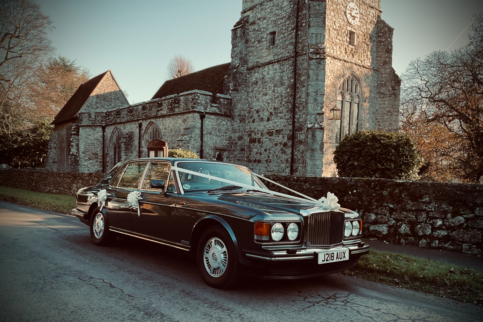 Bentley wedding car at East Sussex venue